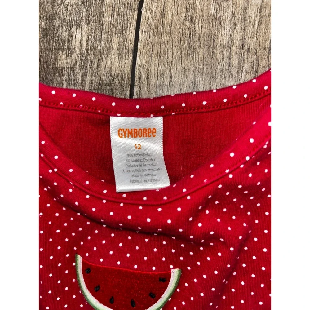 Gymboree Girls Red Polka Dot Watermelon Dress Sleeveless Size 12